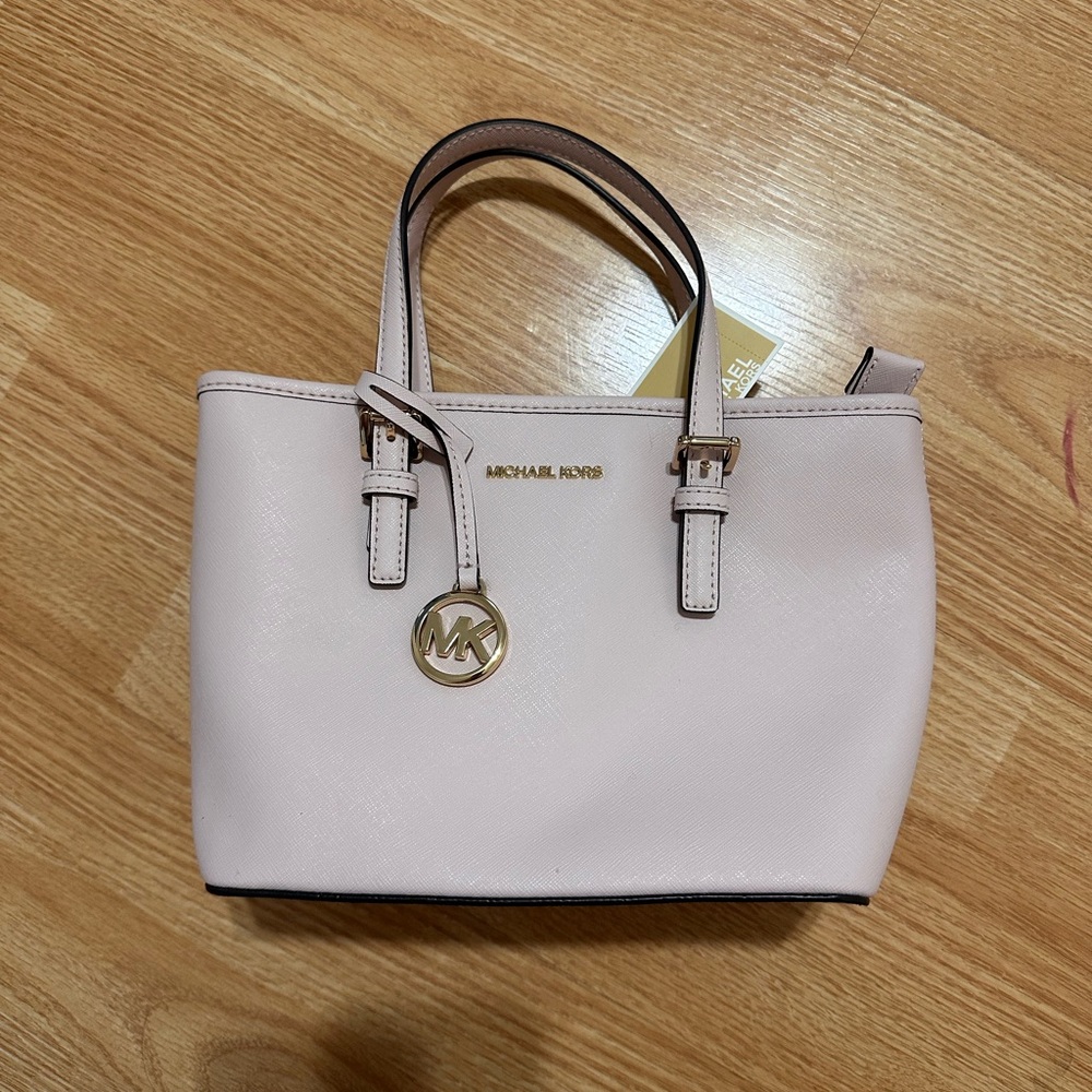 Micheal Kors Leather Blush Jet Set Tote